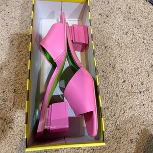 Pink Block Heel Sandals
